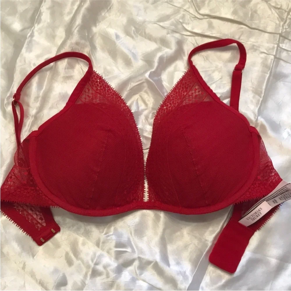 VINTAGE Y2K! NWOT Incredible by VS Victoria’s Secret Mesh Lace Plunge Bra, 32F